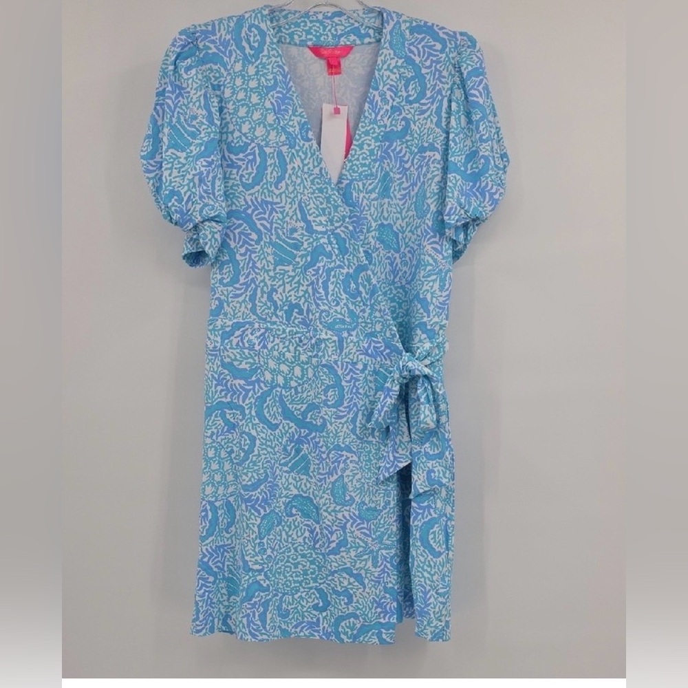 Lilly Pulitzer Blue & White Wrap Romper